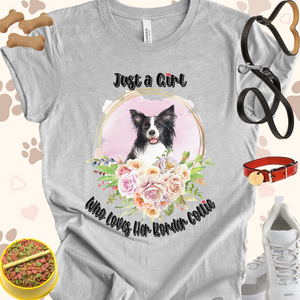 Just a Girl Who Loves Her Border Collie Unisex Jersey T-shirt