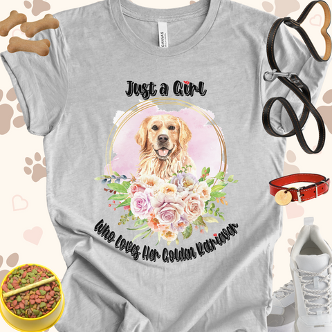 Just a Girl Who Loves Her Golden Retriever Unisex Jersey T-shirt