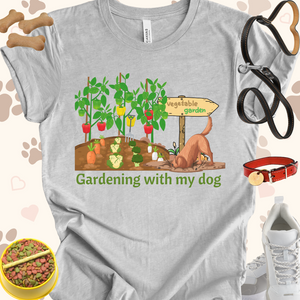 Gardening with my dog Unisex Jersey Short Sleeve Tee