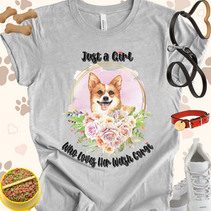 Just a Girl Who Loves Her Welsh Corgi Unisex Jersey T-shirt