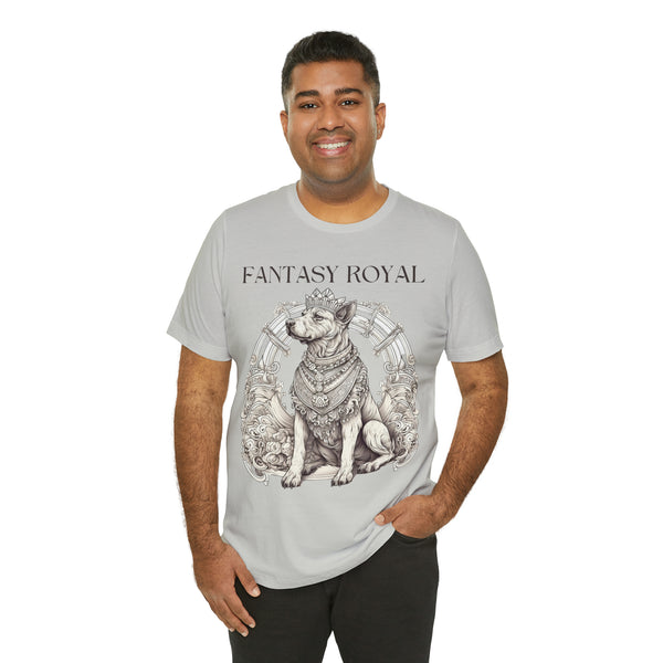 Fantasy Royal King Canine Dog in Fancy Baroque Style Unisex Jersey Short Sleeve Tee
