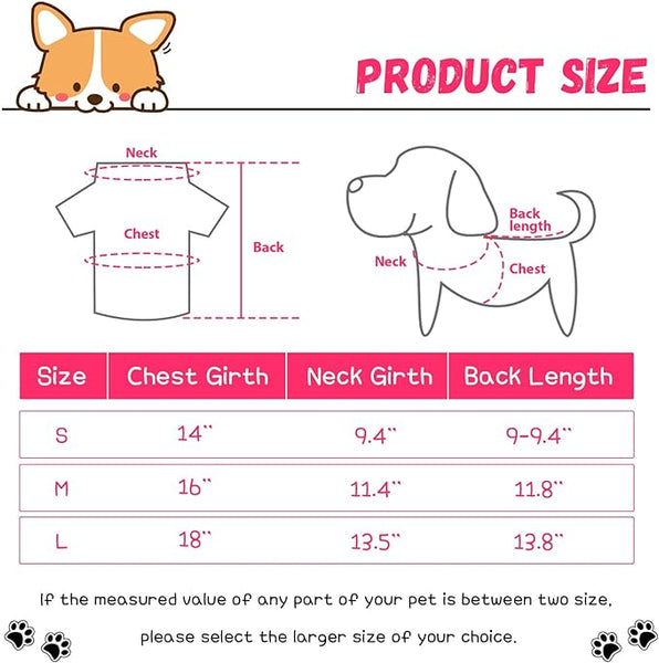 8 Pieces Dog Shirts Printed T-Shirts