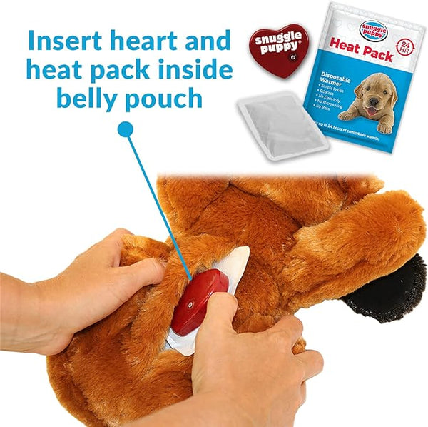 Original Snuggle Puppy Heartbeat Stuffed Toy for Dogs. Pet Anxiety Relief and Calming Aid
