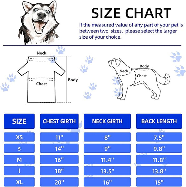 8 Pieces Dog Shirts Funny Printed Clothes