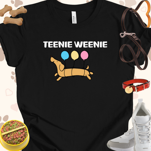 Teenie Weenie Cartoon Dachshund with Balloons Unisex Jersey Short Sleeve Tee T-shirt