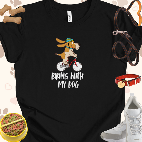 Biking with my dog Unisex Jersey Short Sleeve Tee