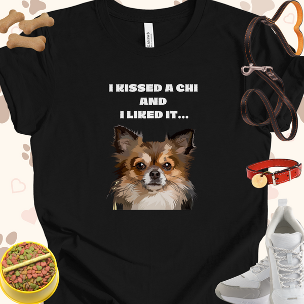 Funny Chihuhua I Kissed a Chi and I liked it Unisex Jersey Tshirt