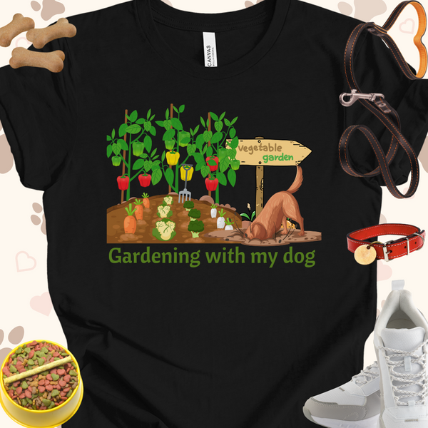 Gardening with my dog Unisex Jersey Short Sleeve Tee