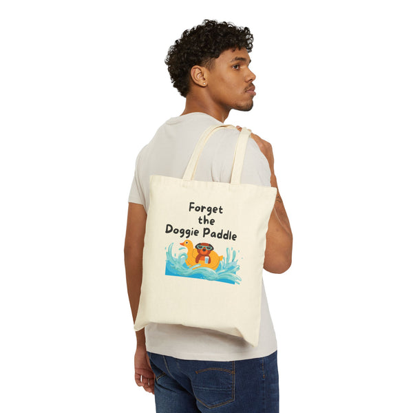 Forget the Doggie Paddle Cotton Canvas Tote Bag