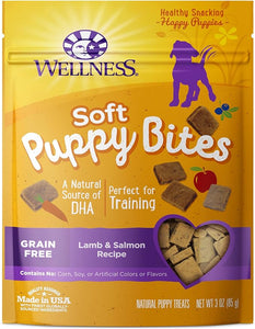Wellness Soft Puppy Bites Natural Grain-Free Treats for Training with Real Meat and DHA 3-Ounce)