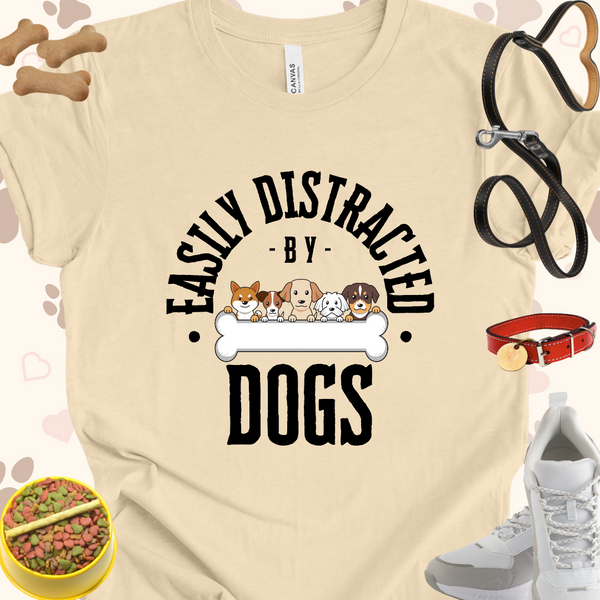 Easily Distracted by Dogs Unisex Jersey T-shirt