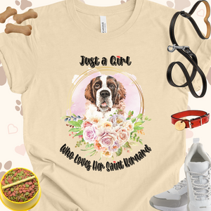 Just a Girl Who Loves Her Saint Bernard Unisex Jersey T-shirt