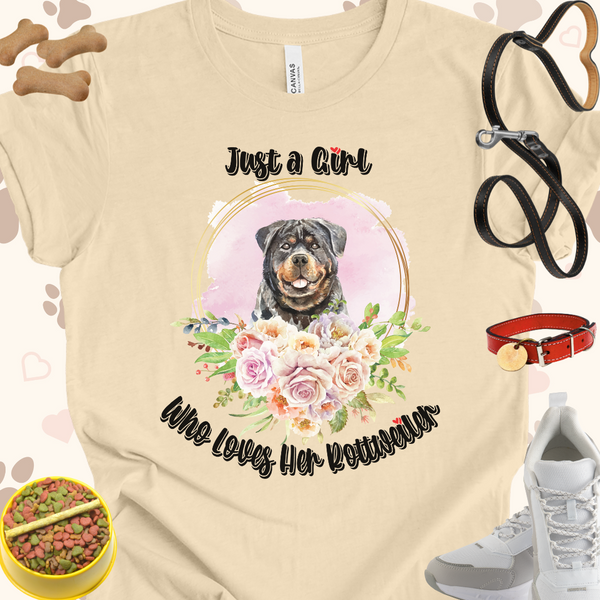 Just a Girl Who Loves Her Rottweiler Unisex Jersey T-shirt