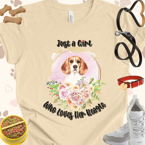 Just a Girl Who Loves Her Beagle Unisex Jersey T-shirt