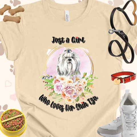 Just a Girl Who Loves Her Shih Tzu Unisex Jersey T-shirt