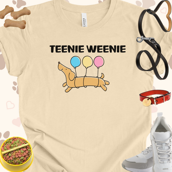 Teenie Weenie Cartoon Dachshund with Balloons Unisex Jersey Short Sleeve Tee T-shirt