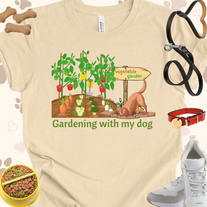 Gardening with my dog Unisex Jersey Short Sleeve Tee