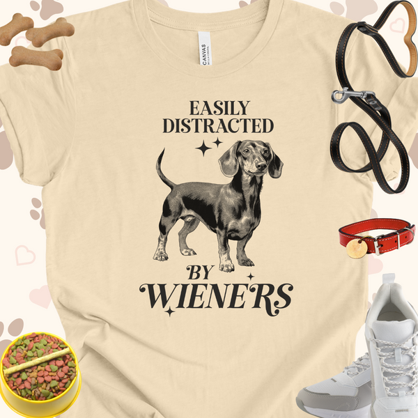 Easily Distracted by Weiners Unisex Jersey Short Sleeve Tee T-Shirt