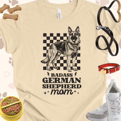 Badass German Shepard Mom Unisex Jersey Short Sleeve Tee T-Shirt