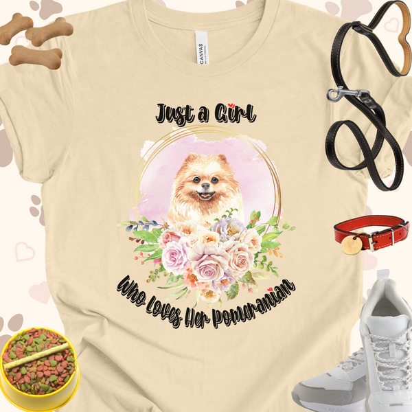 Just a Girl Who Loves Her Pomeranian Unisex Jersey T-shirt