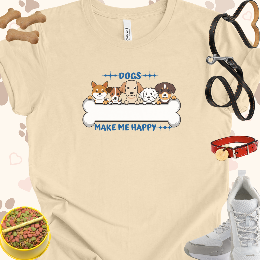 Dogs Make Me Happy Unisex Jersey T-Shirt