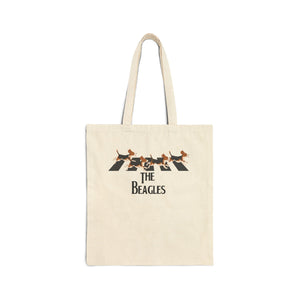 The Beagles Running Dogs Cotton Canvas Tote Bag