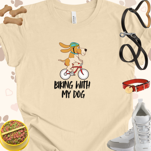 Biking with my dog Unisex Jersey Short Sleeve Tee