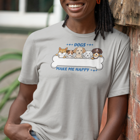 Dogs Make Me Happy Unisex Jersey T-Shirt