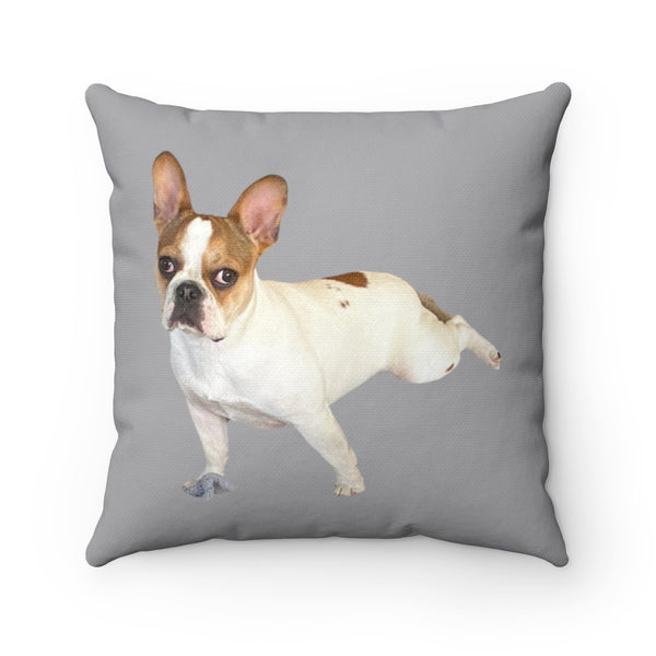 French Bulldog lounging Spun Polyester Square Pillow
