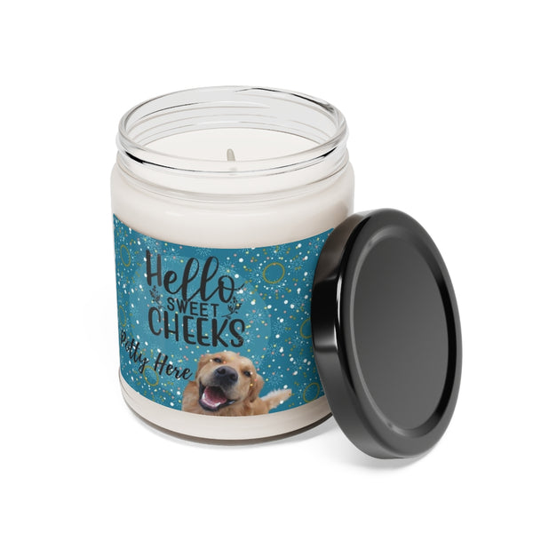 Potty Here Hello Sweet Cheeks Golden Retriever Dog Scented Soy Candle, 9oz
