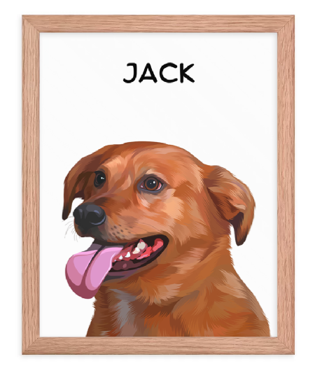 Personalized Pet Portrait Your Dog photo turned into a Framed Custom Vector