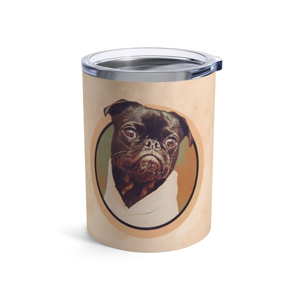 "Introverted but willing to discuss pugs" with pug Tumbler 10oz