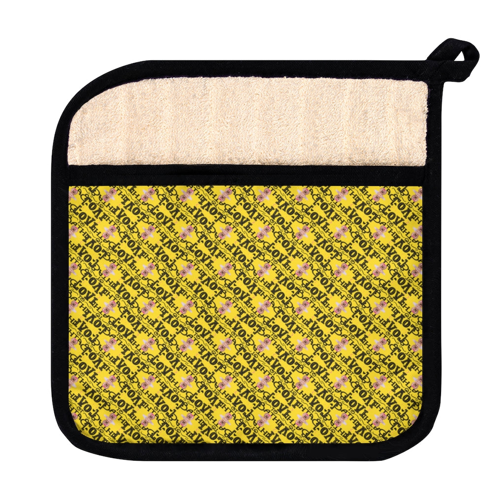 Chihuahua Yellow Pattern Pot Holder with Pocket