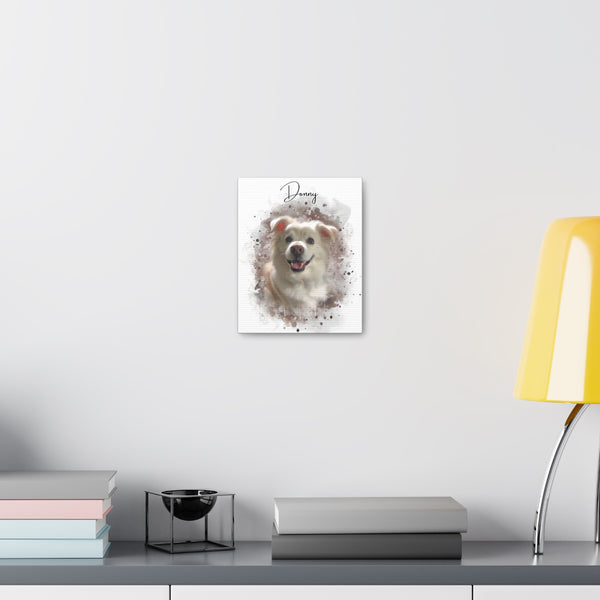 Personalized Digital Watercolor Portrait of your dog with Splash Background from photo on Unframed 1.25" Canvas Gift for dog mom Gift for Dog Dad Dog Memorial