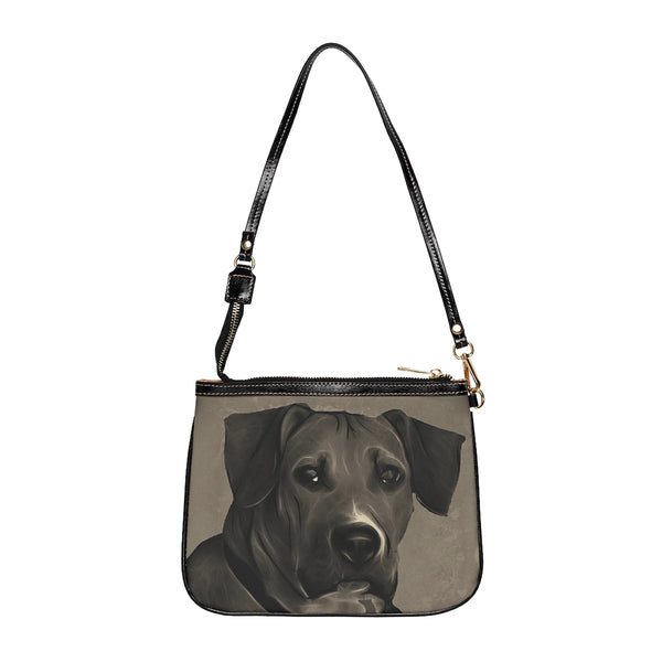 Charcoaled Hound Dog Head Art Small  Zipper Shoulder Bag