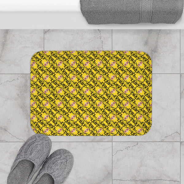 Love to Bathe Terrier Dog with Yellow and Black Facade patterned Bath Mat