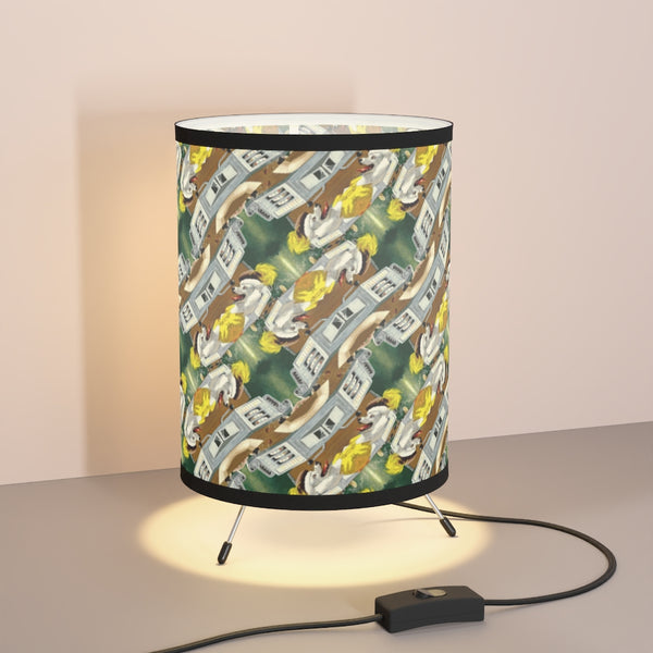 Poodle Dog Playing the Slots Casino by Sarnoff Updated Pattern Tripod Lamp with High-Res Printed Shade, US\CA plug