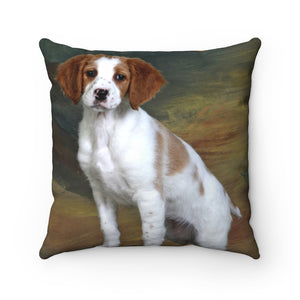 Sweet Freckled Mutt Pup Spun Polyester Square Pillow