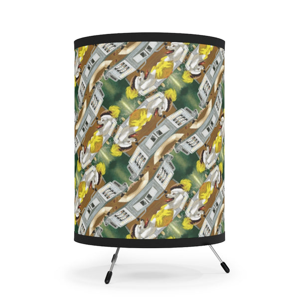 Poodle Dog Playing the Slots Casino by Sarnoff Updated Pattern Tripod Lamp with High-Res Printed Shade, US\CA plug