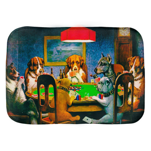 Dogs Playing Poker by Cassius Marcellus Enhanced Reproduction Bath Mat