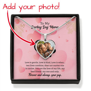 Personalized Photo Heart of Dog Mama and her Pup Necklace with Custom Engraving!
