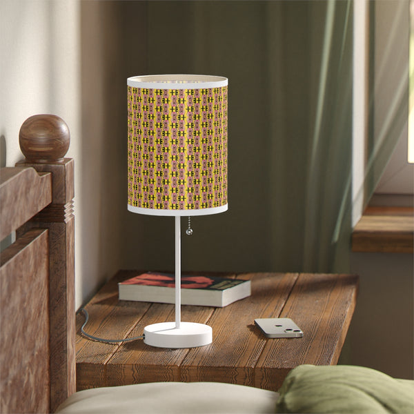 Terrier Yellow Pink Black Pattern Lamp on a Stand, US|CA plug