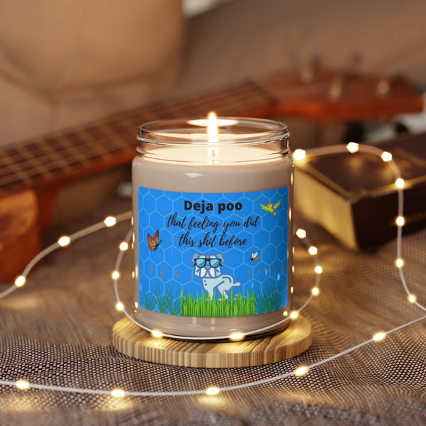 Deja Poo That Feeling You Did this *hit Before Cartoon Dog Lavender or Cotton or Orchid Scented Soy Candle, 9oz