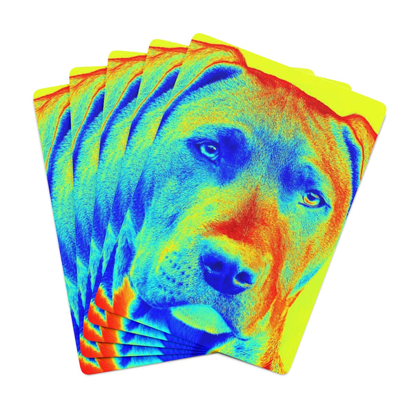 Hot Pop Colored Lab Dog Head Art Poker Cards