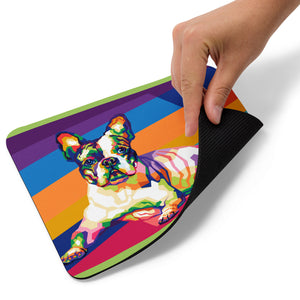 Pop art illustrated cartoon Frenchie Bull Dog Mouse pad