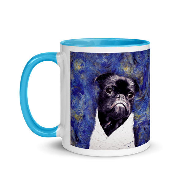 Starry Night Serious Pug 11oz. Mug with Color Inside